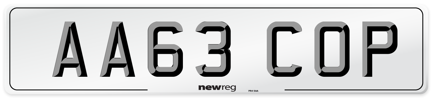 AA63 COP Number Plate from New Reg